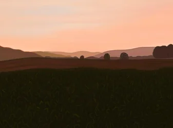 Maïsveld, Hudson Valley, 2025 (digitale kunst)