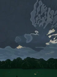 Schemering en wolken, Prospect Park, Brooklyn (digitale kunst)