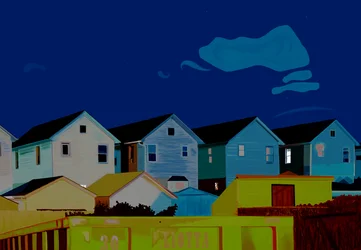 Huizen in Queens (digitale kunst)