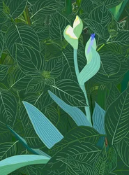 Iris en hortensia, 2025 (digitale kunst)