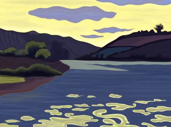 Lakeside, zomer, 2025 (digitale kunst)
