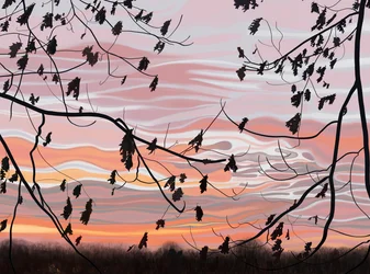 Eikenbladeren en lucht, Brooklyn (digitale kunst)