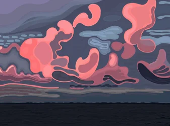 Oceaan en wolken, Brooklyn (digitale kunst)