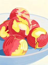 Perziken in kom, Brooklyn (digitale kunst)