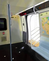Duif in de metro (digitale kunst)