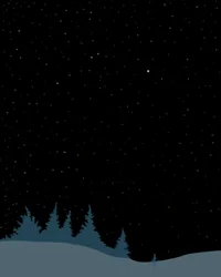 Konijn in de sneeuw bij nacht, Brooklyn (digitale kunst)