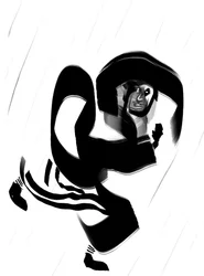 Hardlopen in de regen, 2025 (digitale kunst)