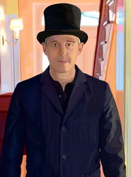 Zelfportret in rijdende haat (digitale kunst)