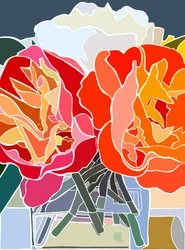 Drie pioenen, 2025 (digitale kunst)
