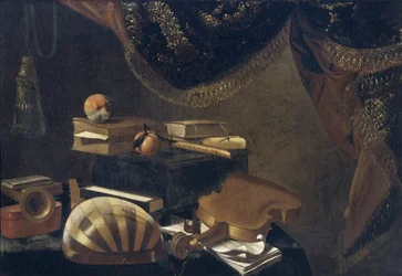 Stilleven met muziekinstrumenten