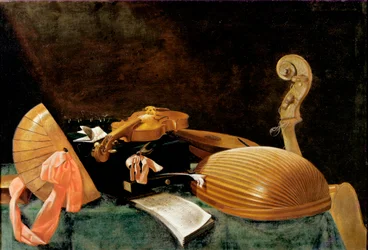 Stilleven met muziekinstrumenten