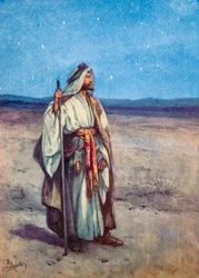 Abraham en de sterren (kleurenlitho)