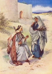 Elia en de vriendelijke vrouw (kleurenlitho)