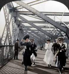 De promenade, Williamsburg Bridge, New York, VS
