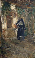 Non bij de Bron, door Ezechiele Acerbi (1850-1920)
