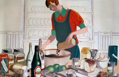Het maken van de Empire kerstpudding, ca. 1920