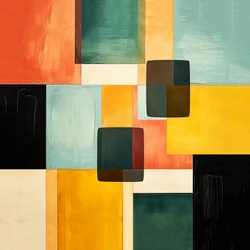 abstracte vierkante composities schilderij patroonontwerp, Muurkunst | Canvasafdrukken