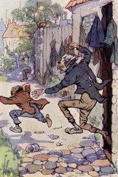 Illustratie voor David Copperfield (kleur litho)