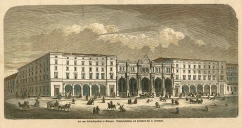 Het eerste Stuttgartse stationsgebouw