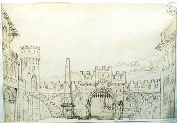 Scenografische setting door F. Galliari voor Antonio Vivaldi