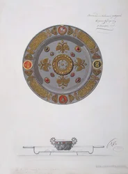 Ontwerp van een presenteerschaal en een zoutvat, 1901