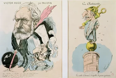 Karikaturen van Victor Hugo (1802-85) en Napoleon III (1809-73) 1870