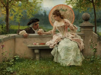 Een verliefd gesprek in het park