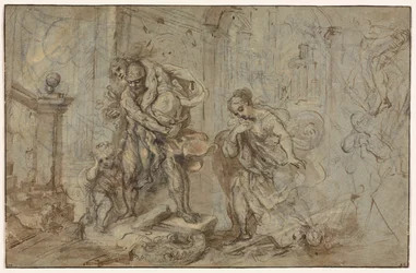 Aeneas Redt Anchises bij de Val van Troje