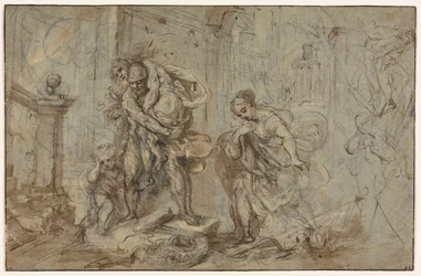 Aeneas Redt Anchises bij de Val van Troje, 1587-1588