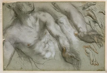 Studie voor de heiligenfiguur in het schilderij „Martelaarschap van de heilige Vitalis“