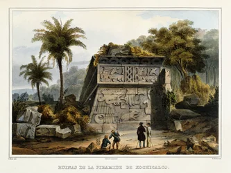 Ruïnes van de piramide van Xochicalco, 1839?