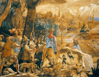 Jachtscène met denkbeeldig Florence