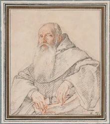 Portret van een bebaarde monnik