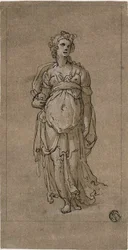 Staande vrouwelijke allegorische figuur