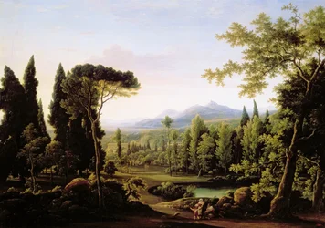 Uitzicht op de Villa van Hadrianus bij Rome