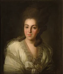 Portret van Gravin Anna Alexandrovna Golitsyna 1739-1816, geboren Barones Stroganova, 1777