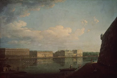 Paleis Embankment gezien vanaf de Peter en Paul Vesting, 1794