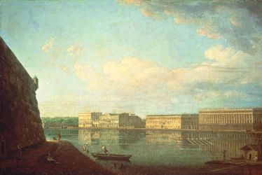 De Paleiskade gezien vanaf de Peter en Paul Vesting, Sint-Petersburg