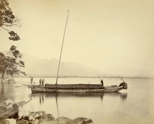Boot op het Biwa meer