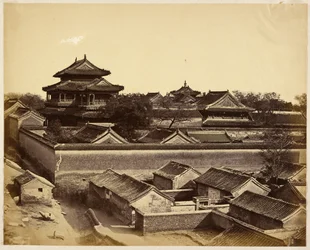 [Eerste uitzicht in Peking vanaf de Anting Poort].