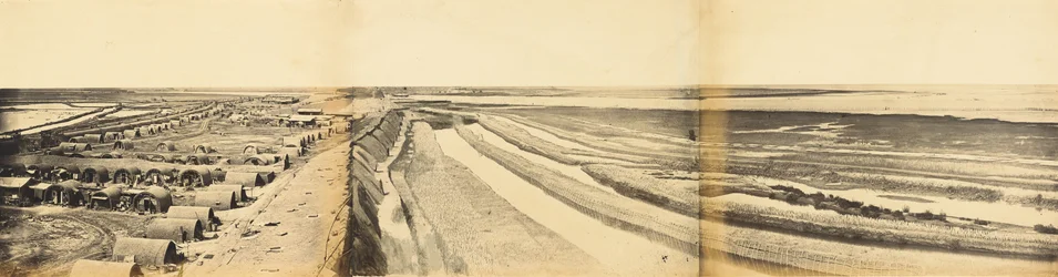 Interieur van Zuid-Taku Fort met de landingsplaats, 25 juni 1859