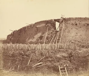 Interieur van de Hoek van Noord Fort Onmiddellijk na de Inname