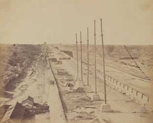 Top van de Muur van Anting Poort, Peking, Ingenomen door Engelse en Franse Troepen, Oktober 1860