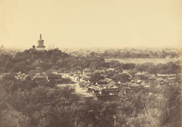 Uitzicht op de Tuinen en Boeddhistische Tempel, Peking, Oktober 1860