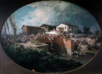 Slag bij Palestro: de Oostenrijkers stormen de greppel bij Sartirana in