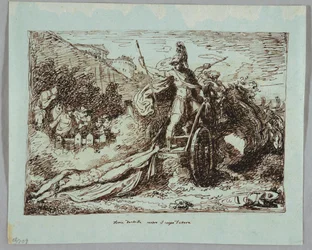 Achilles sleept het lichaam van Hector