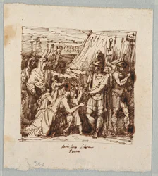 Coriolanus stemt in met het opheffen van het beleg van Rome