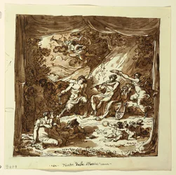 Ontwerp voor toneelgordijn: Apollo en Marsyas, Palazzo Conti-Sinibaldi, Faenza