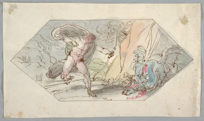 Tekening, Apollo doodt de python, 1796-98