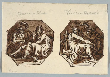 Mars en Juno; Mercurius en Diana in Diagonale Compositie